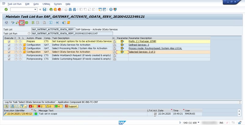 27 maintain task list run sap_Activating odata services_How to Implement an SAP Fiori App in S4HANA_Createch