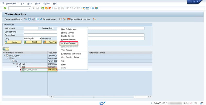 28 activate service_activating icf services of sapui5 application_How to Implement an SAP Fiori App in S4HANA_Createch