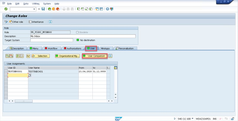 47 user comparison_assign roles to users_How to Implement an SAP Fiori App in S4HANA_Createch