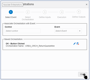 51_select event_Link the orchestration to the p4205 w4205k form by clicking on ok_Orchestrator Tutorial by Example and New Features Under 9.2.5.3_Createch