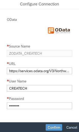 OData Connection Configuration Interface_Tutorial How to Model Data with SAP Data Warehouse Cloud_Createch