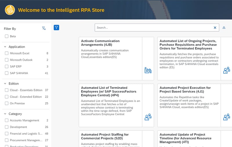 SAP intelligent RPA store with pre-built bot templates_SAP RPA 2.0 is here to take robot out of humans_Four takeaways from SAP TechEd 2020_Createch